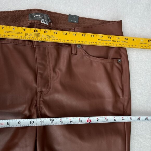 Torrid Perfect Skinny Hi-Rise Faux Leather Pants‎ Brown Womens 16R NWT - Picture 9 of 15